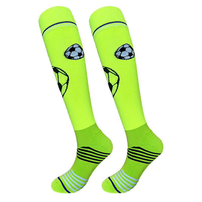 Cushioned Training Soccer Knee High Socks(2 Pairs) - Green - L - image 2