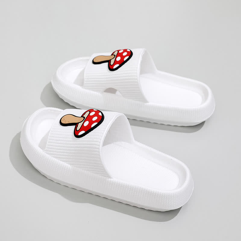 Cushioned Mushroom Charm Platform Slippers - image 1