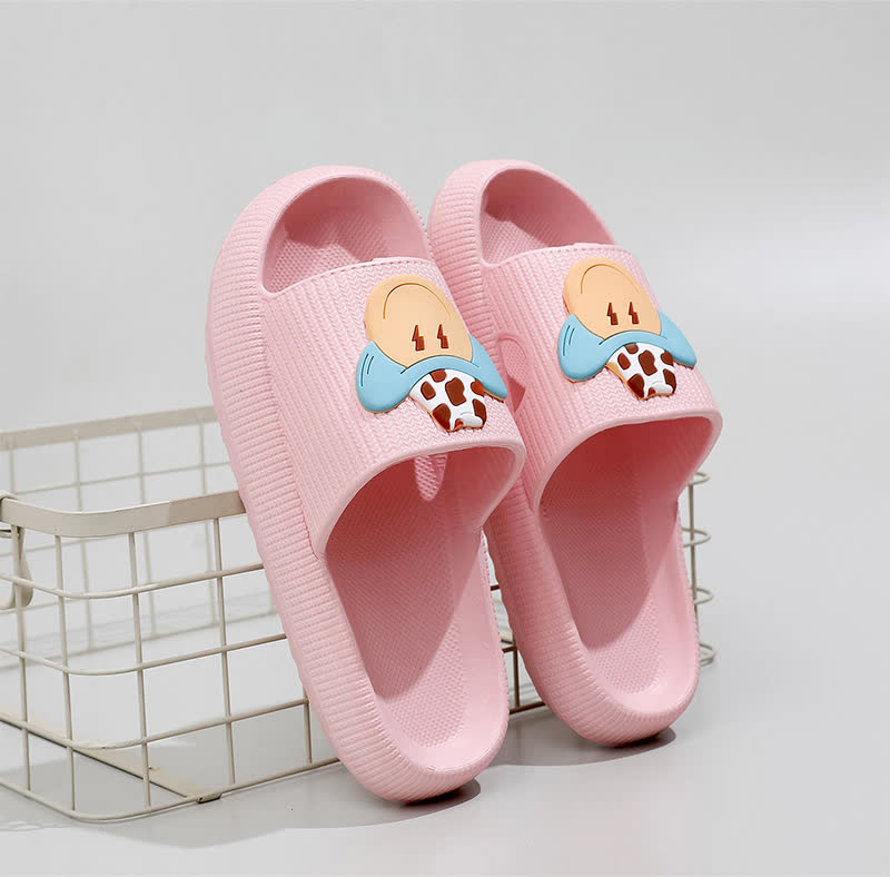 Smiley Denim Charm Cloud Cushion Slippers - Pink - EU44-45(US10-11) - image 6