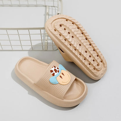 Smiley Denim Charm Cloud Cushion Slippers - image 4