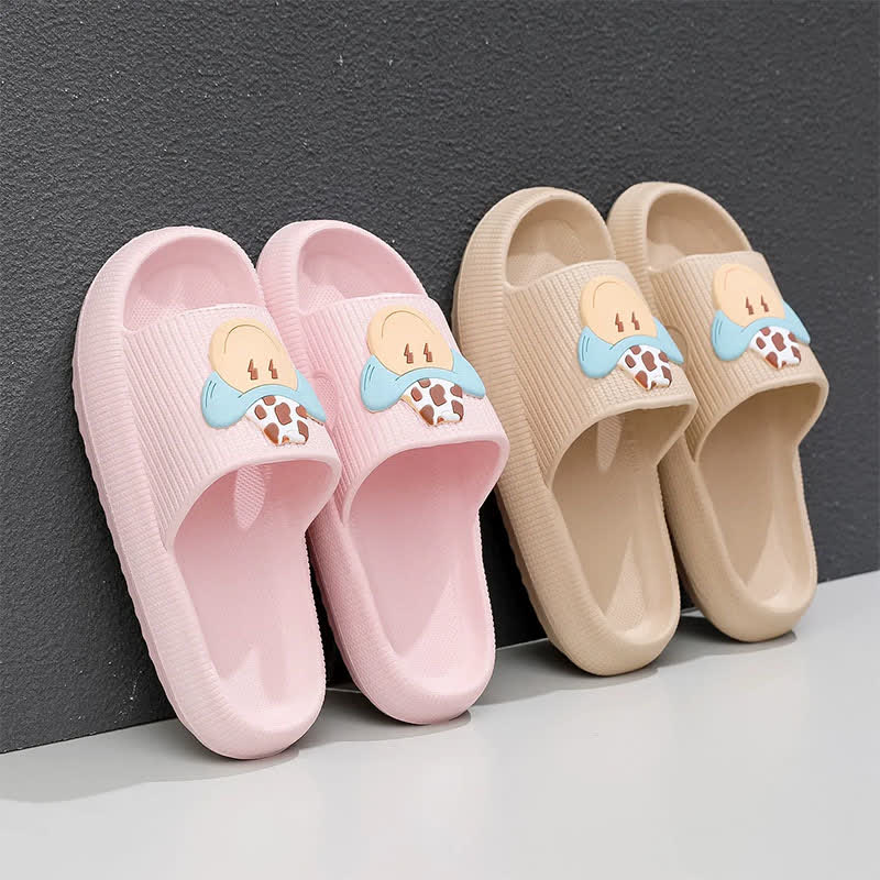 Smiley Denim Charm Cloud Cushion Slippers - image 2