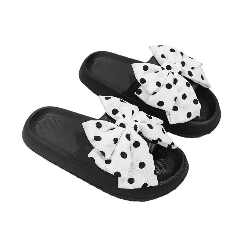 Sweet Polka Bow Slide Slippers - White - EU44-45(US10-11) - image 2