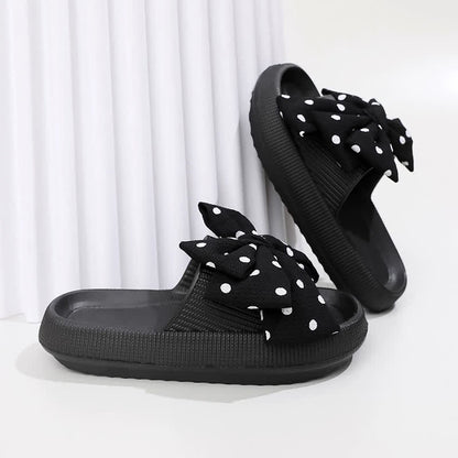 Sweet Polka Bow Slide Slippers - Black - EU44-45(US10-11) - image 3