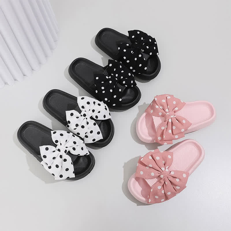 Sweet Polka Bow Slide Slippers - image 1