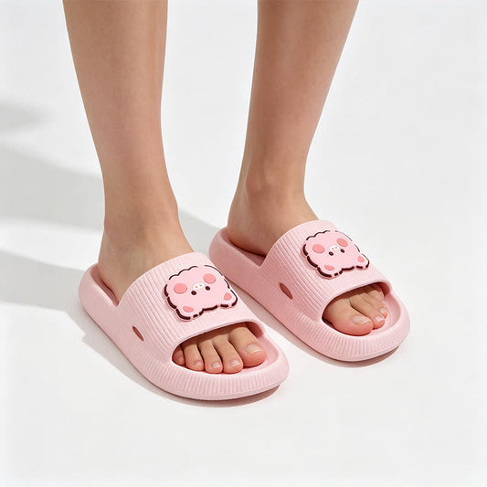 Pink Pig Charm Cloud Cushion Slippers - image 0