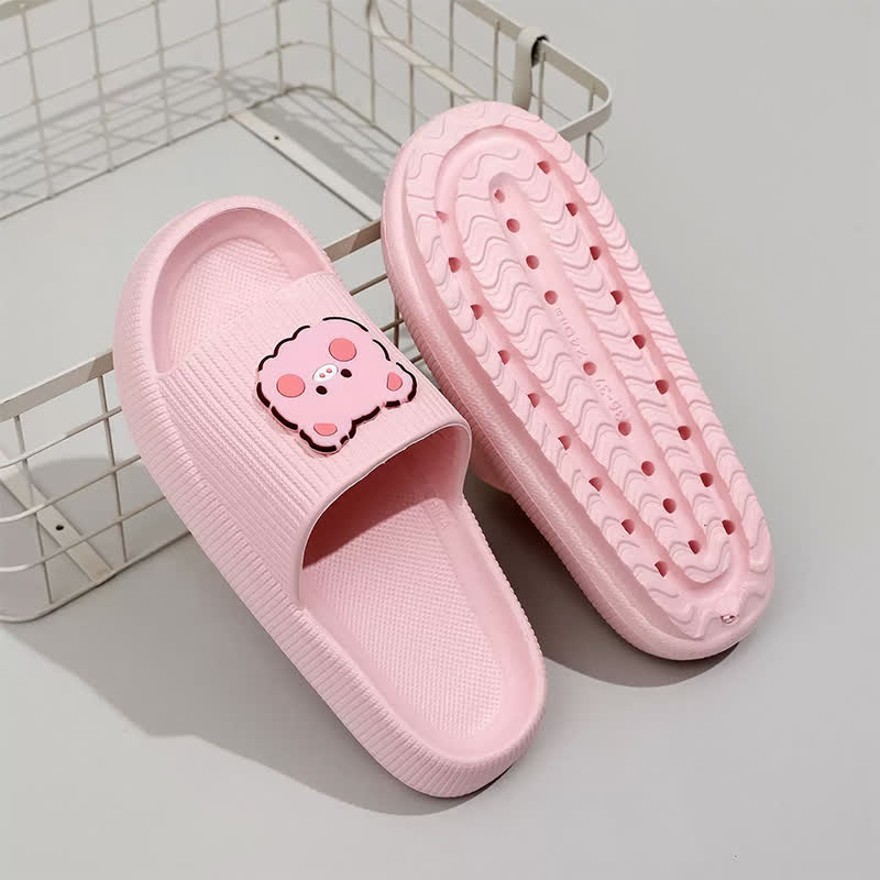 Pink Pig Charm Cloud Cushion Slippers - image 3