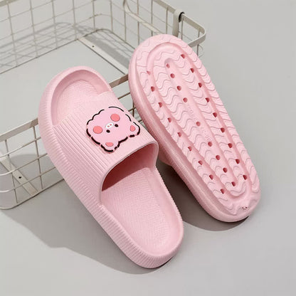 Pink Pig Charm Cloud Cushion Slippers - image 3