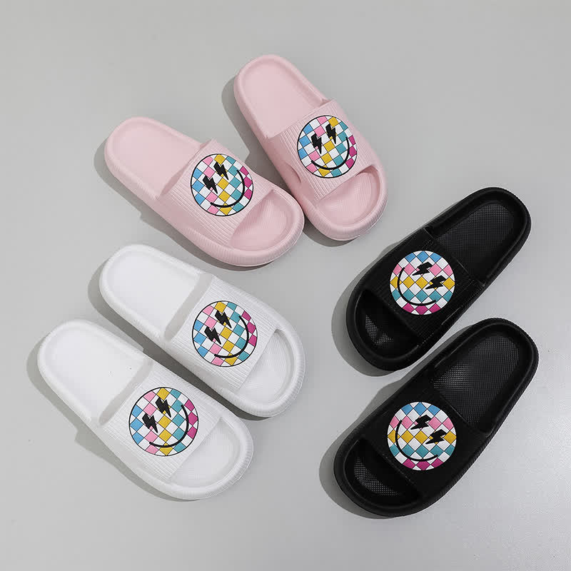 Rainbow Smiley Thick Sole Slide Slippers - image 1