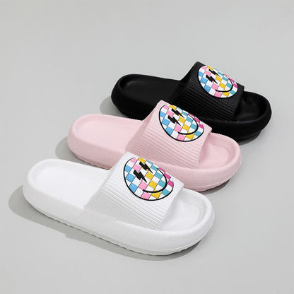 Rainbow Smiley Thick Sole Slide Slippers - image 2