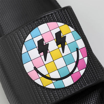 Rainbow Smiley Thick Sole Slide Slippers - image 4