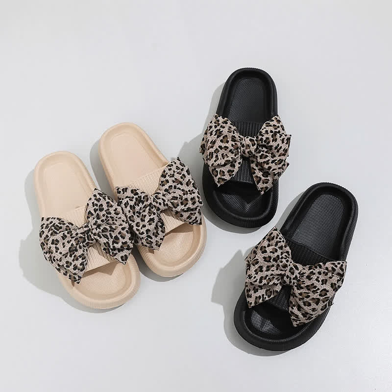 Leopard Bow Cloud Sole Slide Slippers - image 2