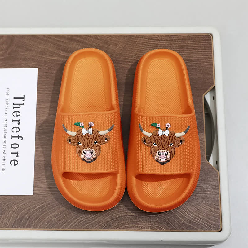 Highland Cow Cloud Cushion Platform Slippers - Orange - EU44-45(US10-11) - image 10