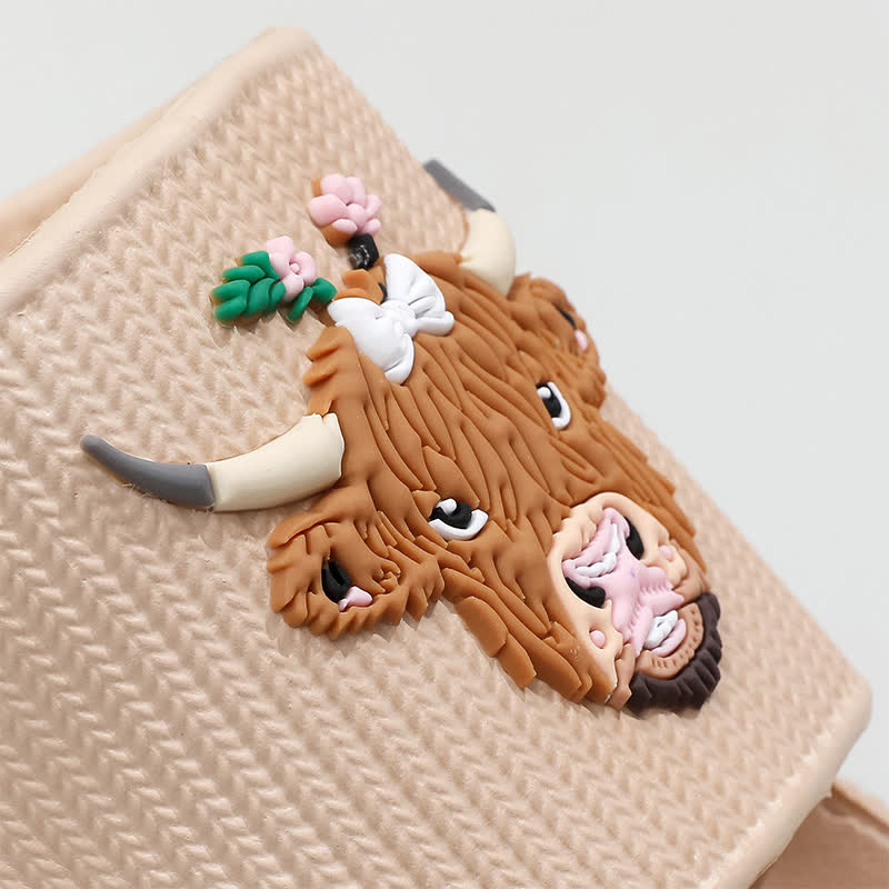 Highland Cow Cloud Cushion Platform Slippers - image 1
