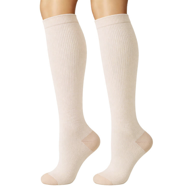 Pastel Colorblock Compression Socks(6 Pairs) - image 3