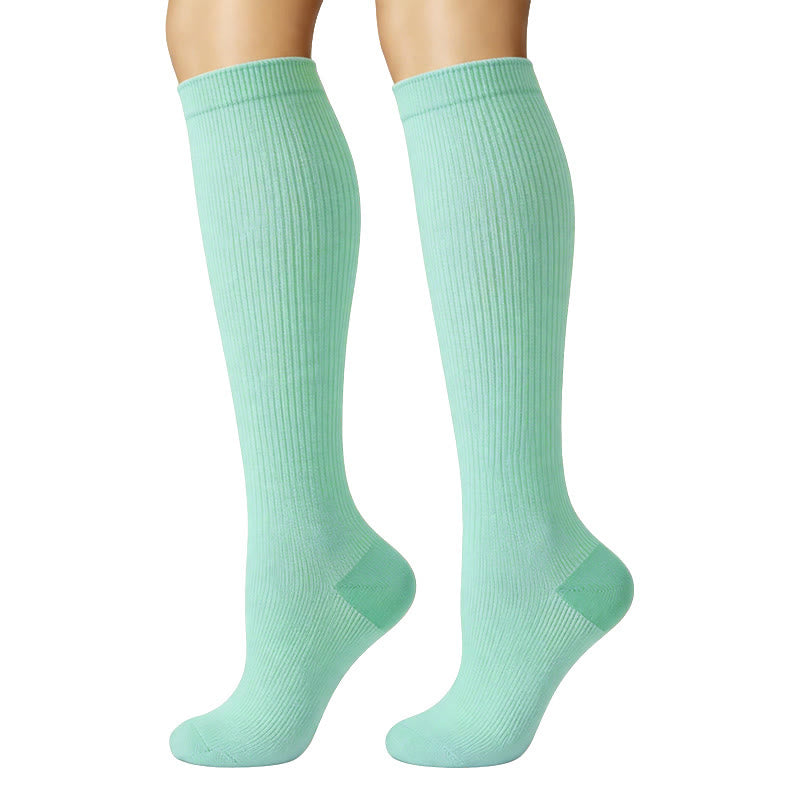 Pastel Colorblock Compression Socks(6 Pairs) - image 1