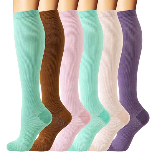 Pastel Colorblock Compression Socks(6 Pairs) - image 0