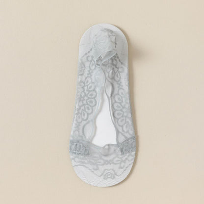 Elegant Lace No Show Socks (5 Pairs) - Grey - EU39-44(US6.5-9.5) - image 7