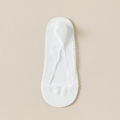Elegant Lace No Show Socks (5 Pairs) - White - EU39-44(US6.5-9.5) - image 4