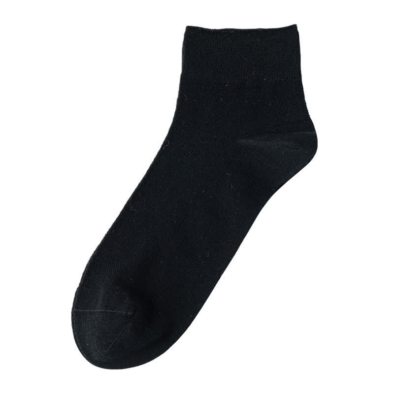 Breathable Cotton Quater Socks(3 Pairs) - Black - EU39-44(US6.5-9.5) - image 1