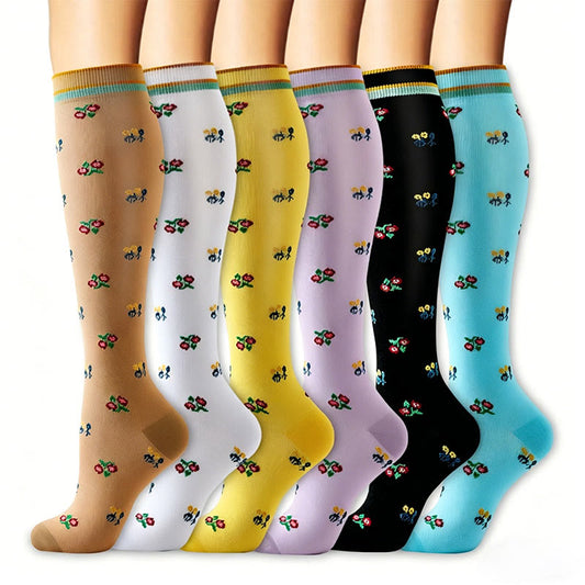 small flower Compression Socks(6 Pairs) - image 0