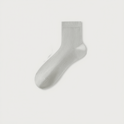 Silk Thin Quarter Socks(5 Pairs) - Light Gray - EU39-44(US5-10) - image 5