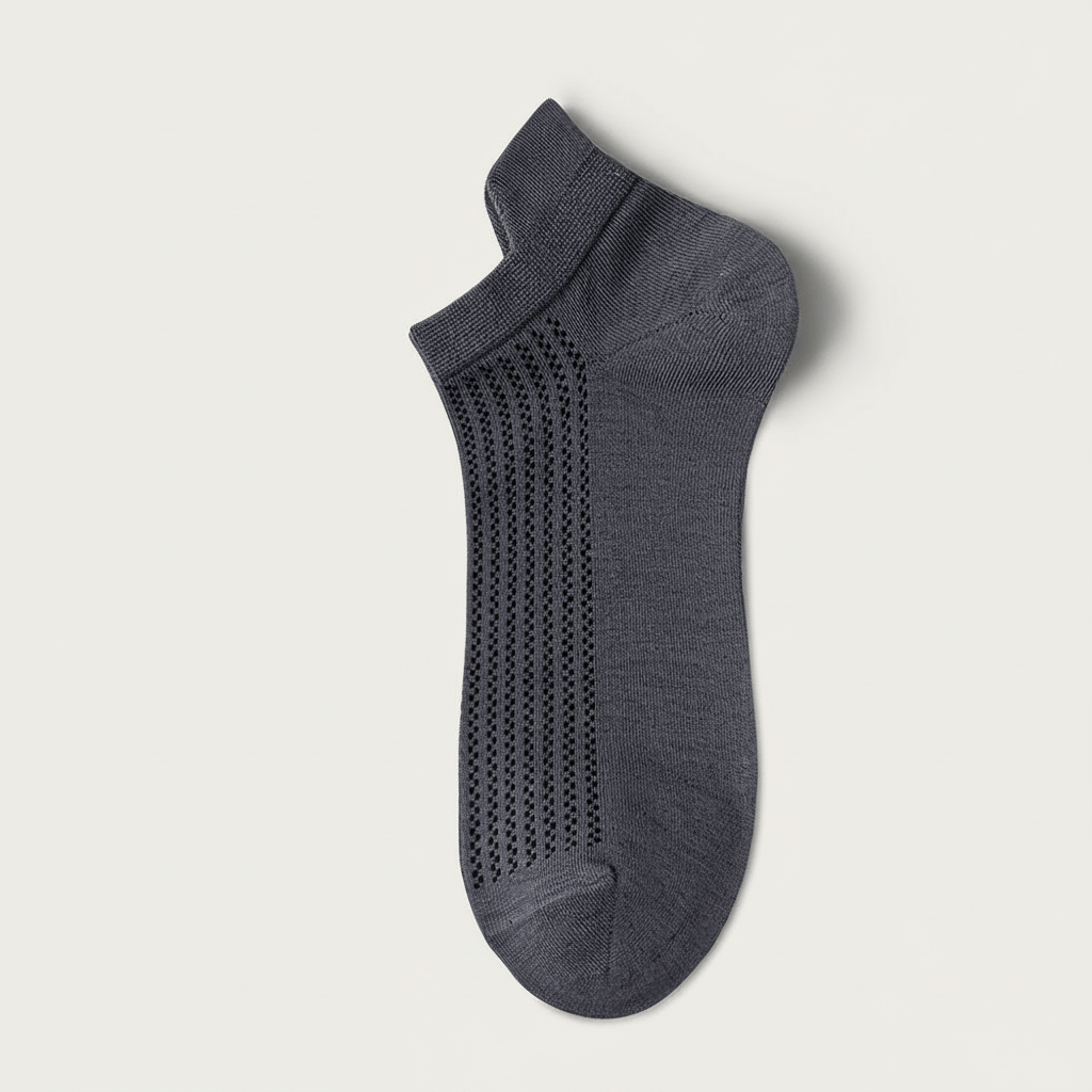 Bamboo Mesh No Show Socks(5 Pairs) - Grey - EU39-44(US5-10) - image 4