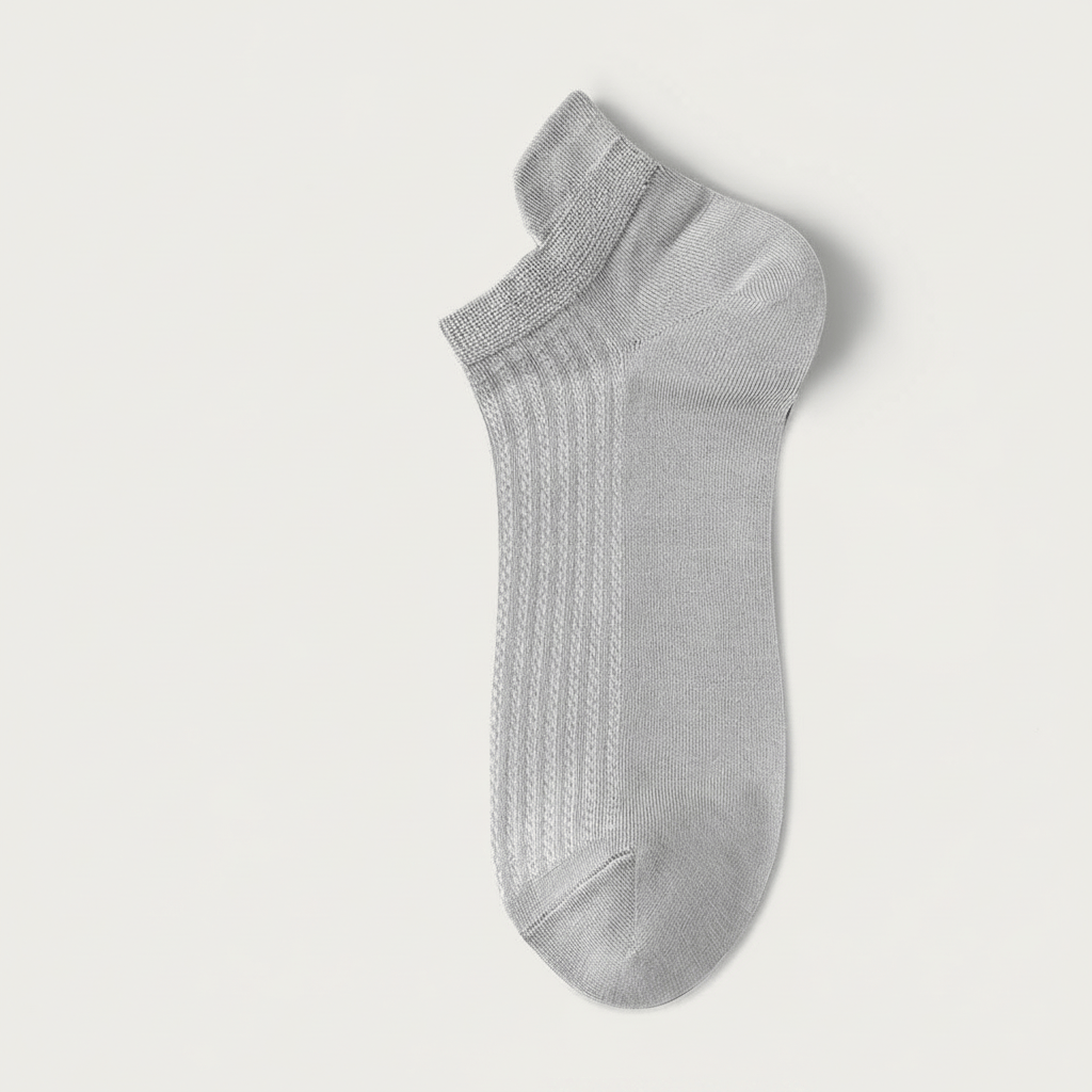Bamboo Mesh No Show Socks(5 Pairs) - Light Gray - EU39-44(US5-10) - image 3