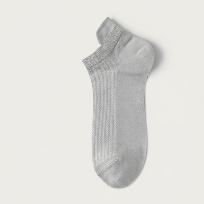 Bamboo Mesh No Show Socks(5 Pairs) - Light Gray - EU39-44(US5-10) - image 3