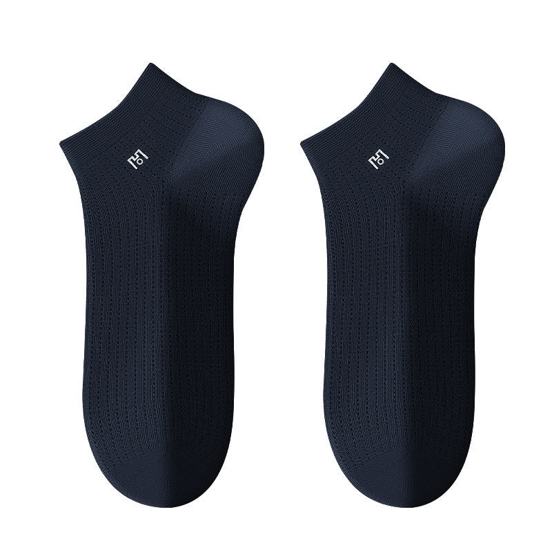 Breathable Ankle Socks(5 Pairs) - Navy Blue - EU39-44(US5-10) - image 2