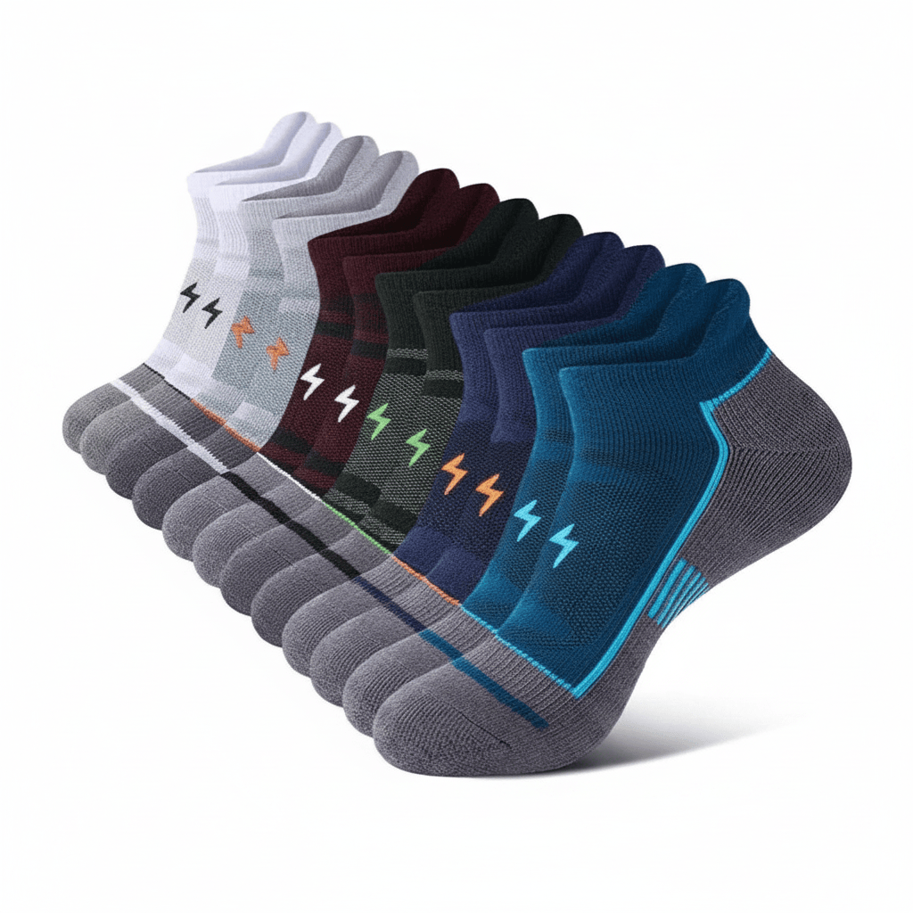 Colorblock Cushioned Ankle Socks(6 Pairs) - Multicolor - EU36-43(US2.5-9.5) - image 1