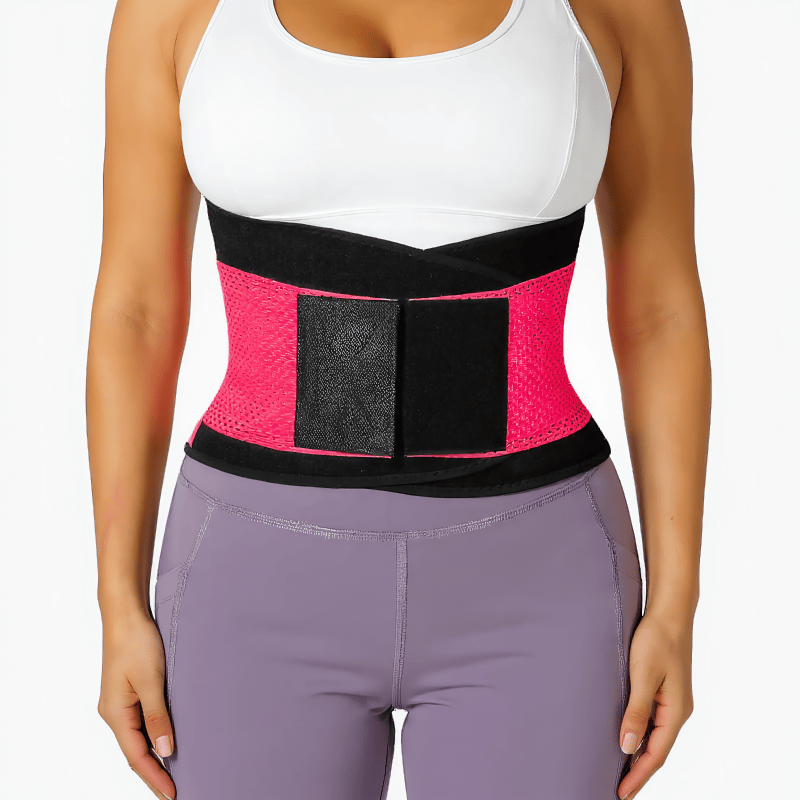 Breathable Adjustable Waist Brace - XXL - Pink - image 2