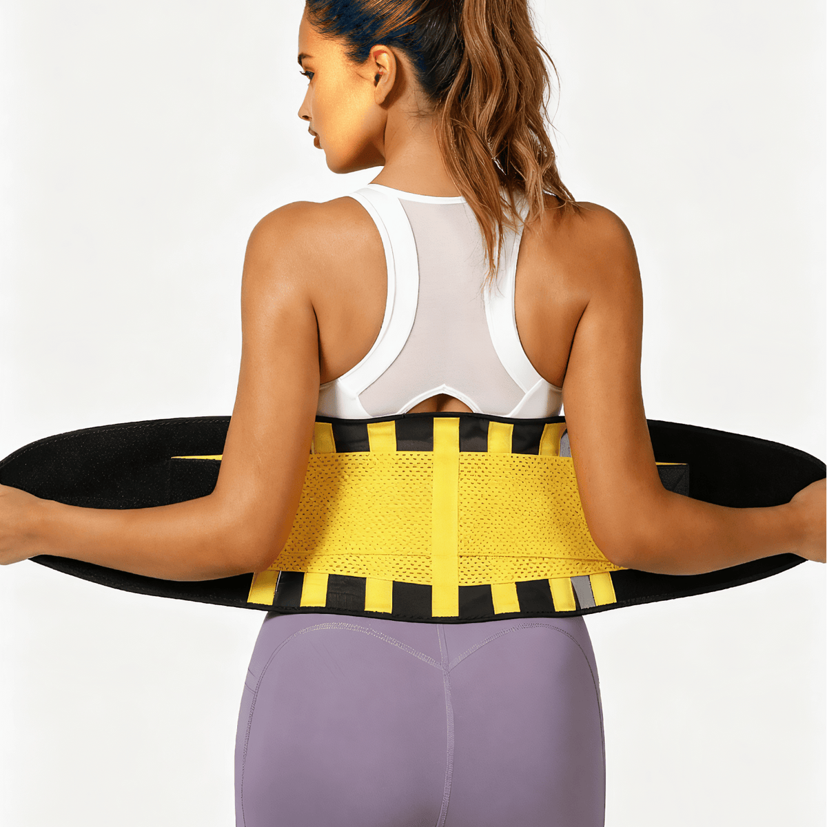 Breathable Adjustable Waist Brace - XXL - Yellow - image 0