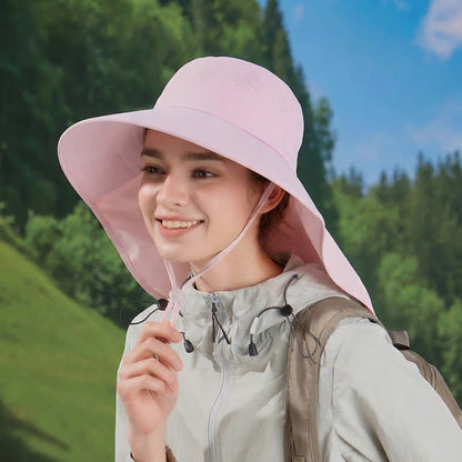 Wide Brim Shoulder Drape Travel Sun Hat - image 0