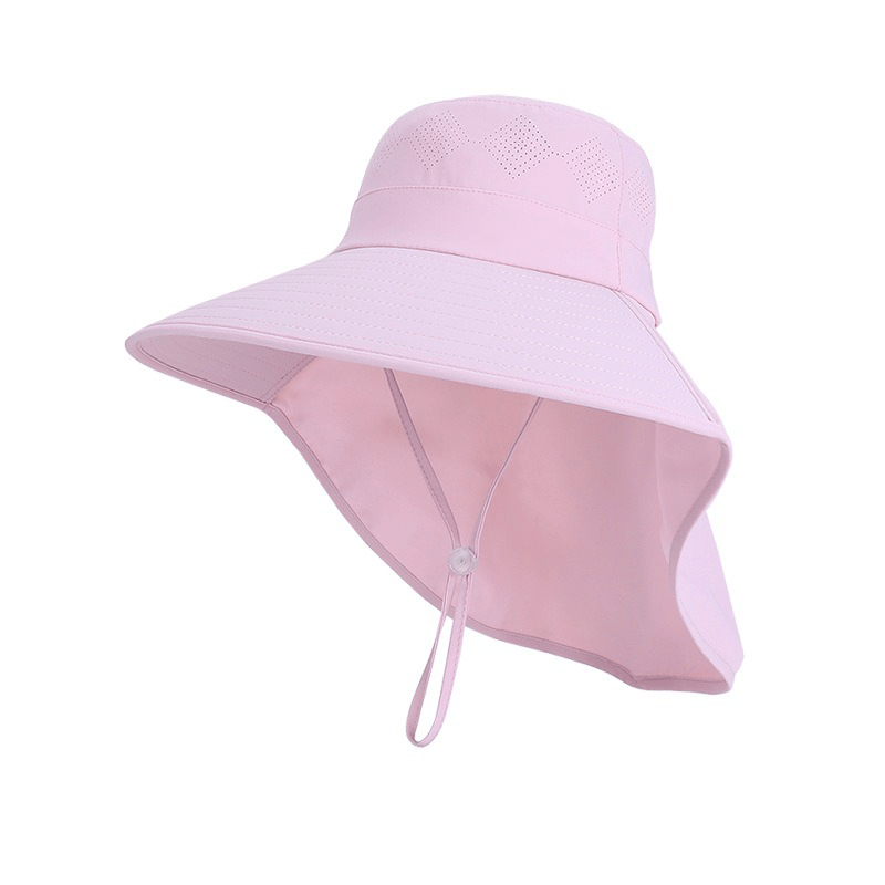 Wide Brim Shoulder Drape Travel Sun Hat - Pink - One Size - image 8