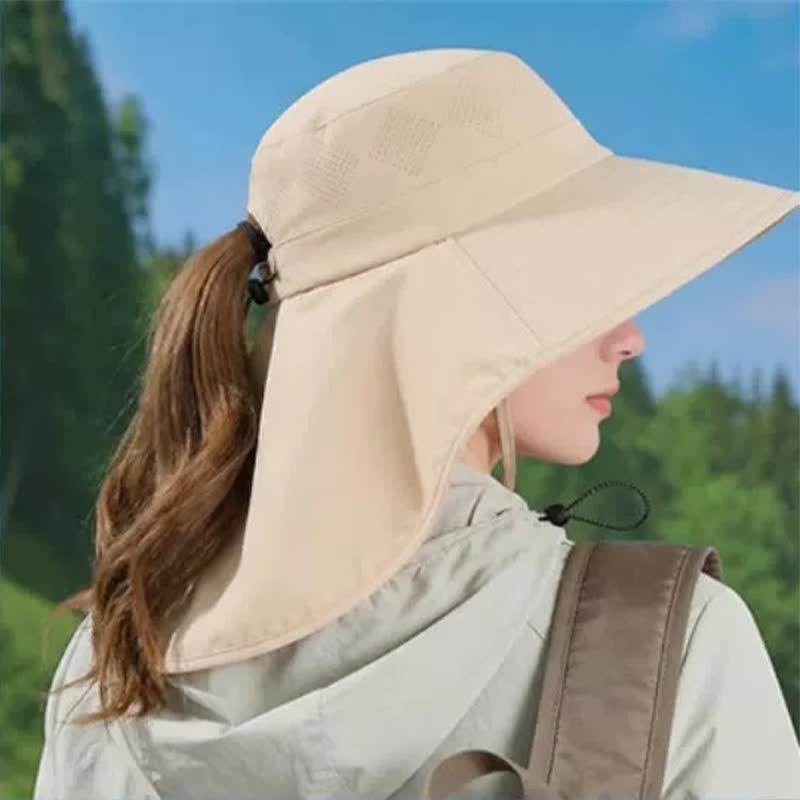 Wide Brim Shoulder Drape Travel Sun Hat - image 4