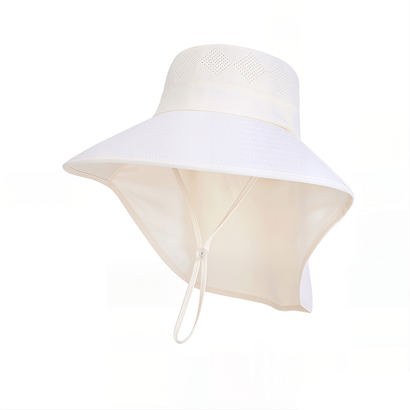 Wide Brim Shoulder Drape Travel Sun Hat - Beige - One Size - image 10