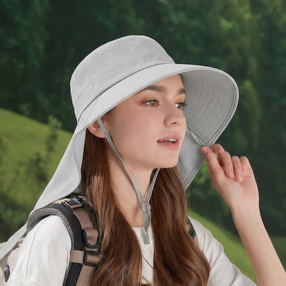 Wide Brim Shoulder Drape Travel Sun Hat - image 2