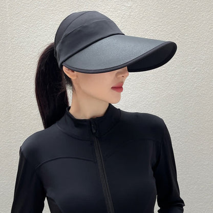 Casual Foldable Packable Cooling Sun Hat - Black - One Size - image 2