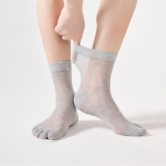 Bamboo Breathable Quarter Socks(3 Pairs) - Green+Blue+Black - EU39-44(US6-10) - image 0