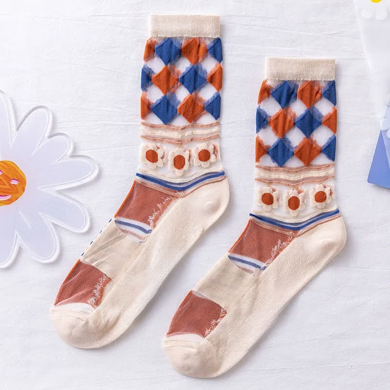 Sheer Daisy Lace Sheer Quarter Socks(5 Pairs) - image 7