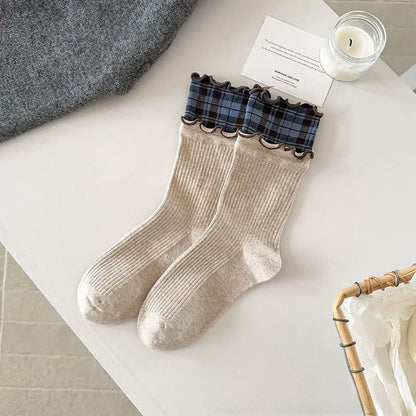 Ruffle Ribbed Cotton Quarter Socks(5 Pairs) - image 5