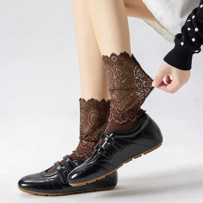 Elegant Lace Quarter Socks (4 Pairs) - image 1