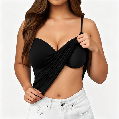 Modal Wireless Tank Top(2 Pieces) - Black - 6XL - image 9