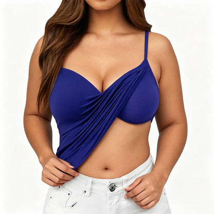 Modal Wireless Tank Top(2 Pieces) - Blue - 6XL - image 12
