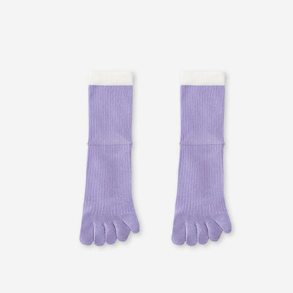 Casual Colorblock Alignment Socks(3 Pairs) - Purple - EU36-40(US3-7) - image 16