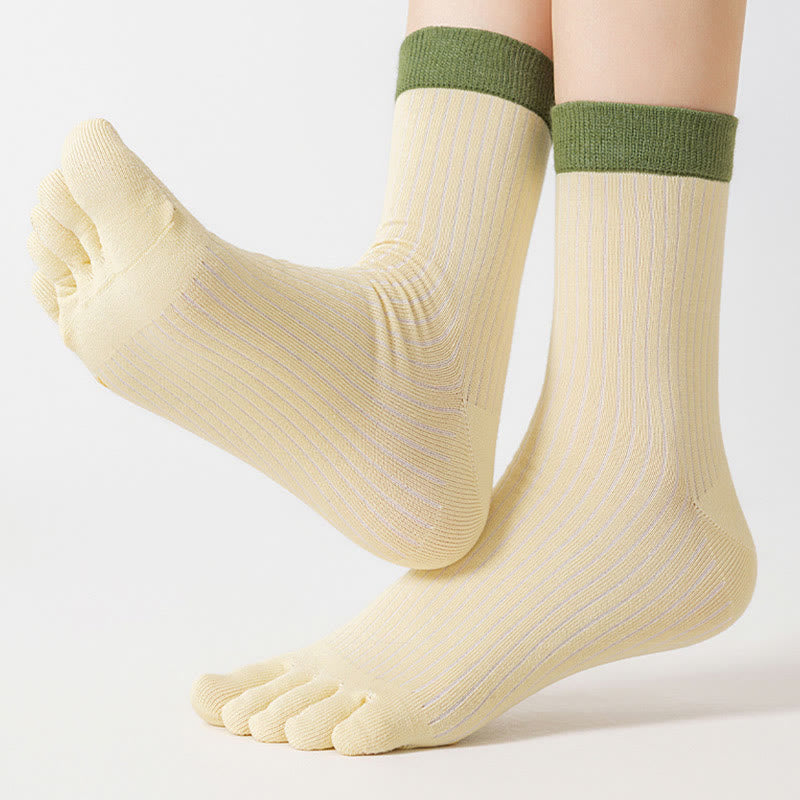 Casual Colorblock Alignment Socks(3 Pairs) - image 1