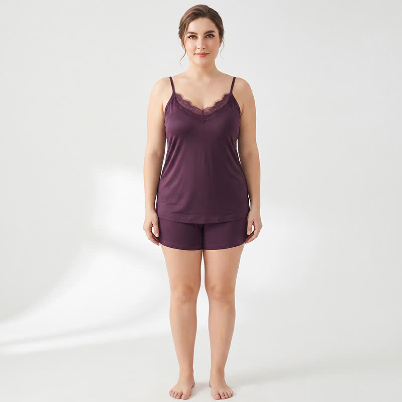 Plus Size Lace Silk Cooling Tank Top - image 3
