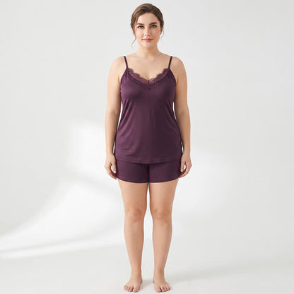 Plus Size Lace Silk Cooling Tank Top - image 3