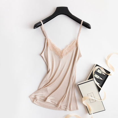 Plus Size Lace Silk Cooling Tank Top - Nude - XXL - image 9