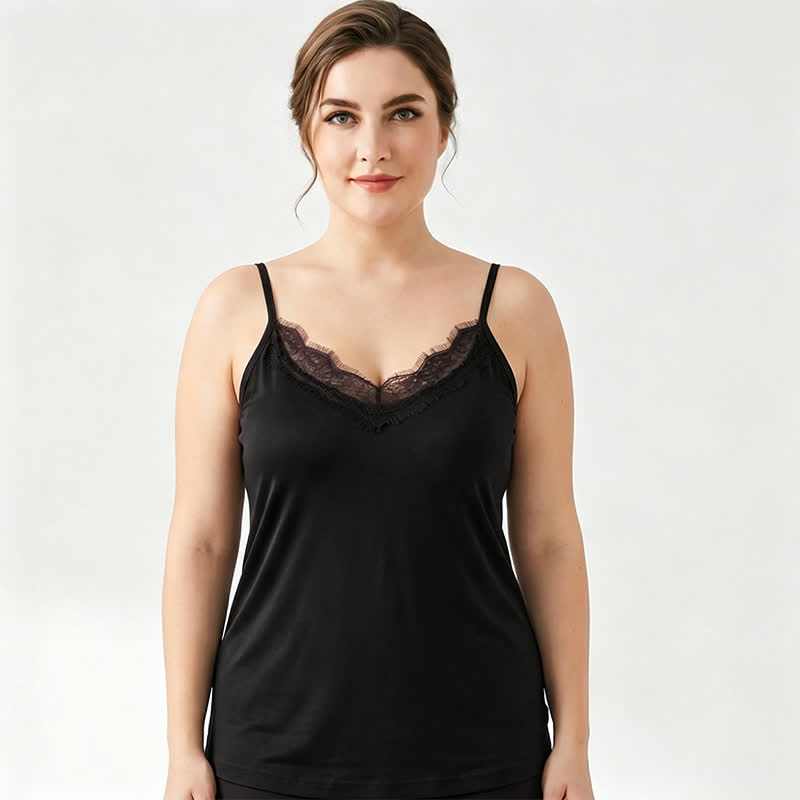 Plus Size Lace Silk Cooling Tank Top - image 5